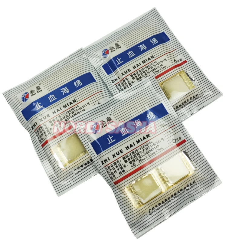 

60pcs/Box Disposable Hemostatic Sponge Dental Medical gelatin sponge Oral Hemostatic Care Dentist Use 20*20*5mm