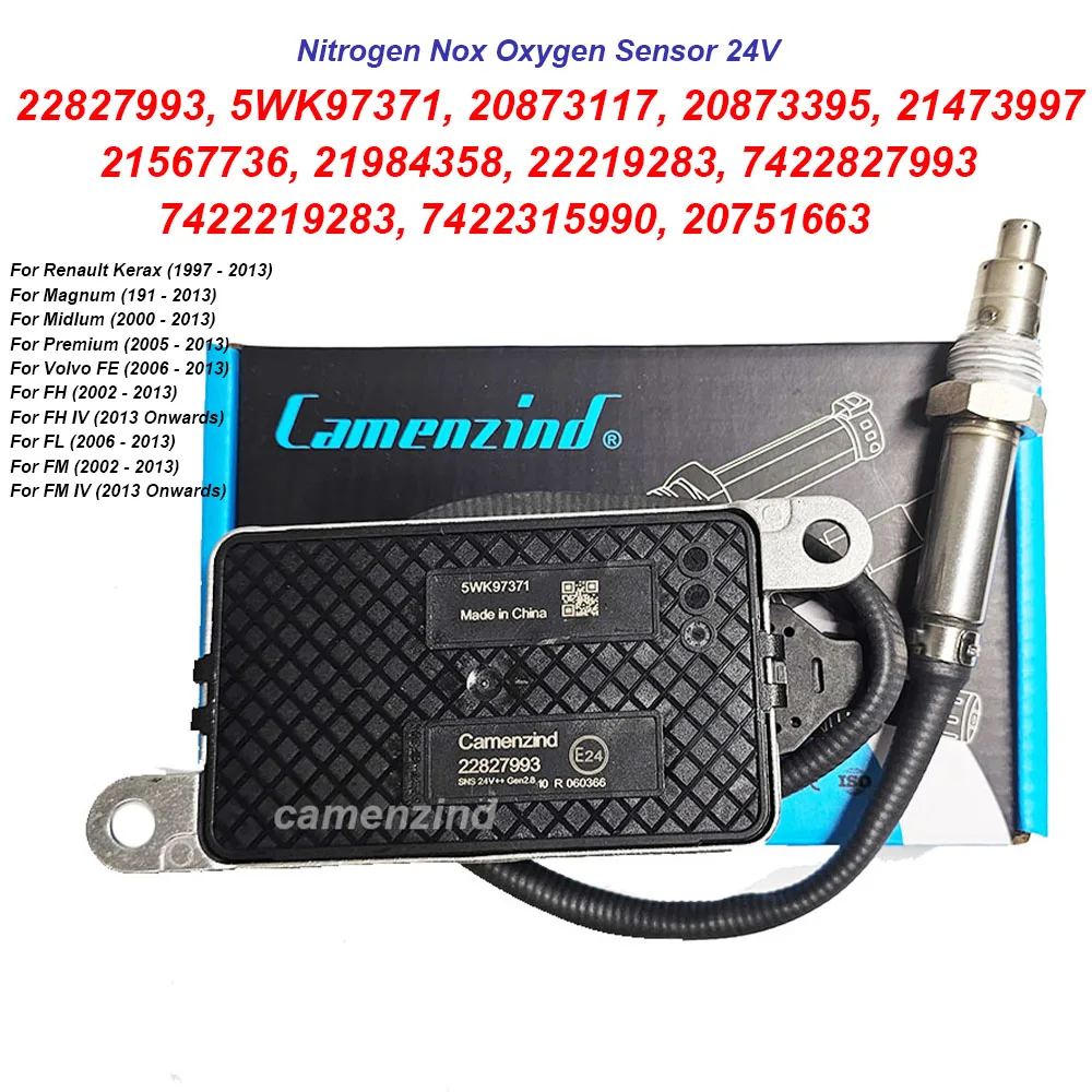 Image of 22827993 5WK97371 20873117 20873395 21473997 21567736 21984358 LKW-Stickoxid-Sensor NOX-Sensor 24V 22219283 7422827993 7422219283 7422315990 20751663 Hochwertig für Volvo FE FH FL FM für Renault Kerax