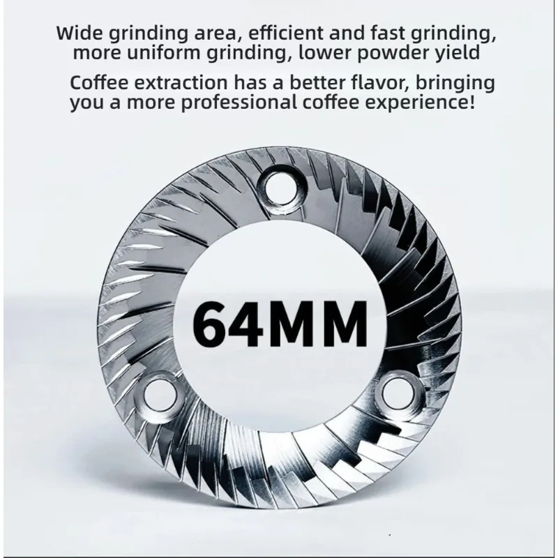 CAFOVO G1005 Commercial Coffee Grinder 64mm Flat Burr Plasma Anti-Static for Espresso Pour Over French Press Coffee Mill