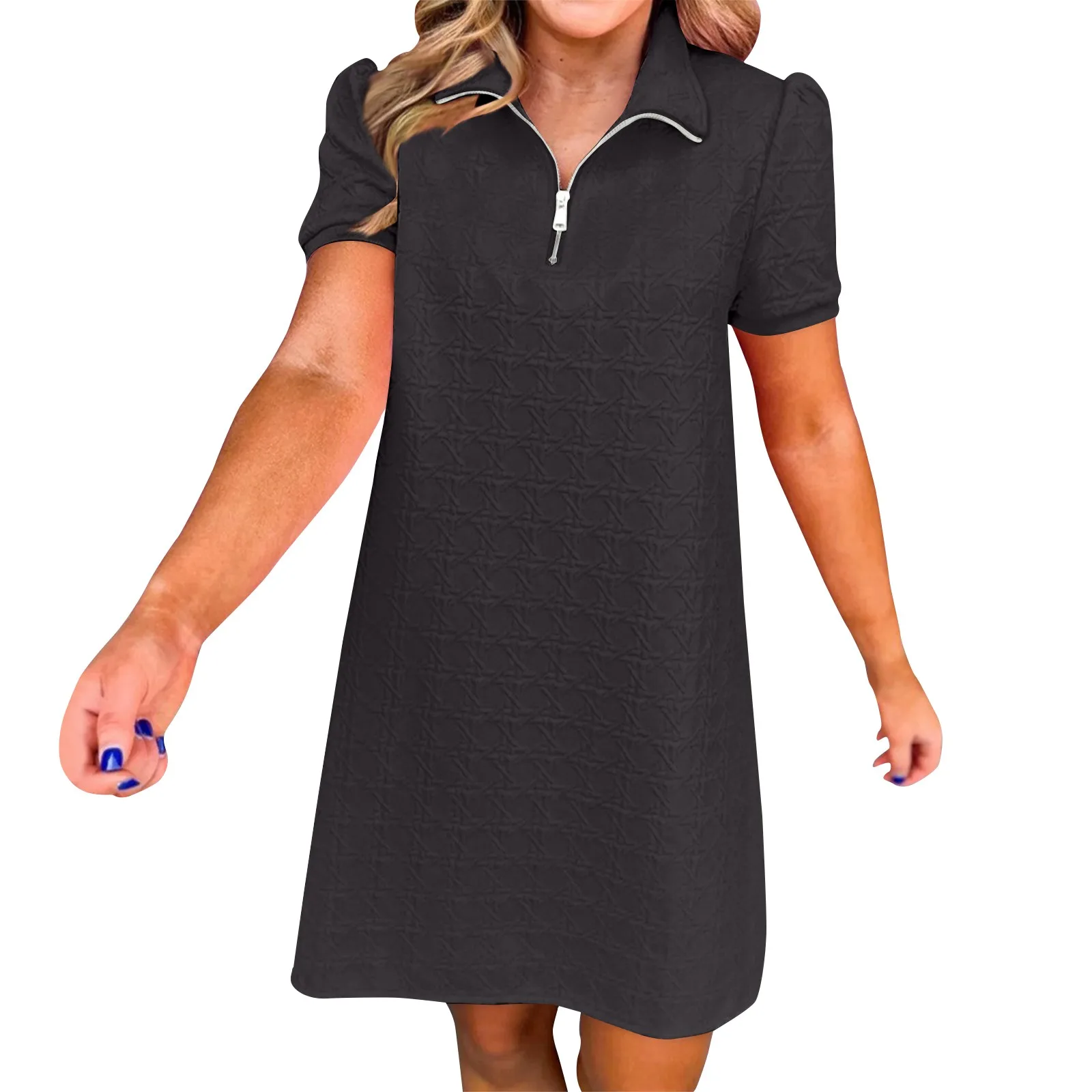 

Summer V Neck Short Dress Women Casual Short Sleeve Mini Dresses For Women Elegant Beach Holiday Dress Women Office Dresses 2024