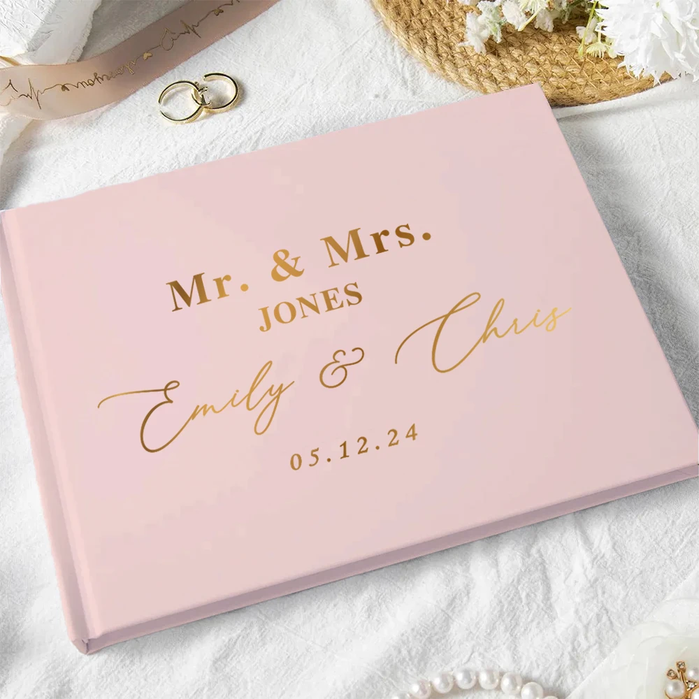 Custom Personalized Wedding Guest BookWithPen,Custom Reception Guestbook,Reception Signing Book,Wedding Anniversry Gifts for Her
