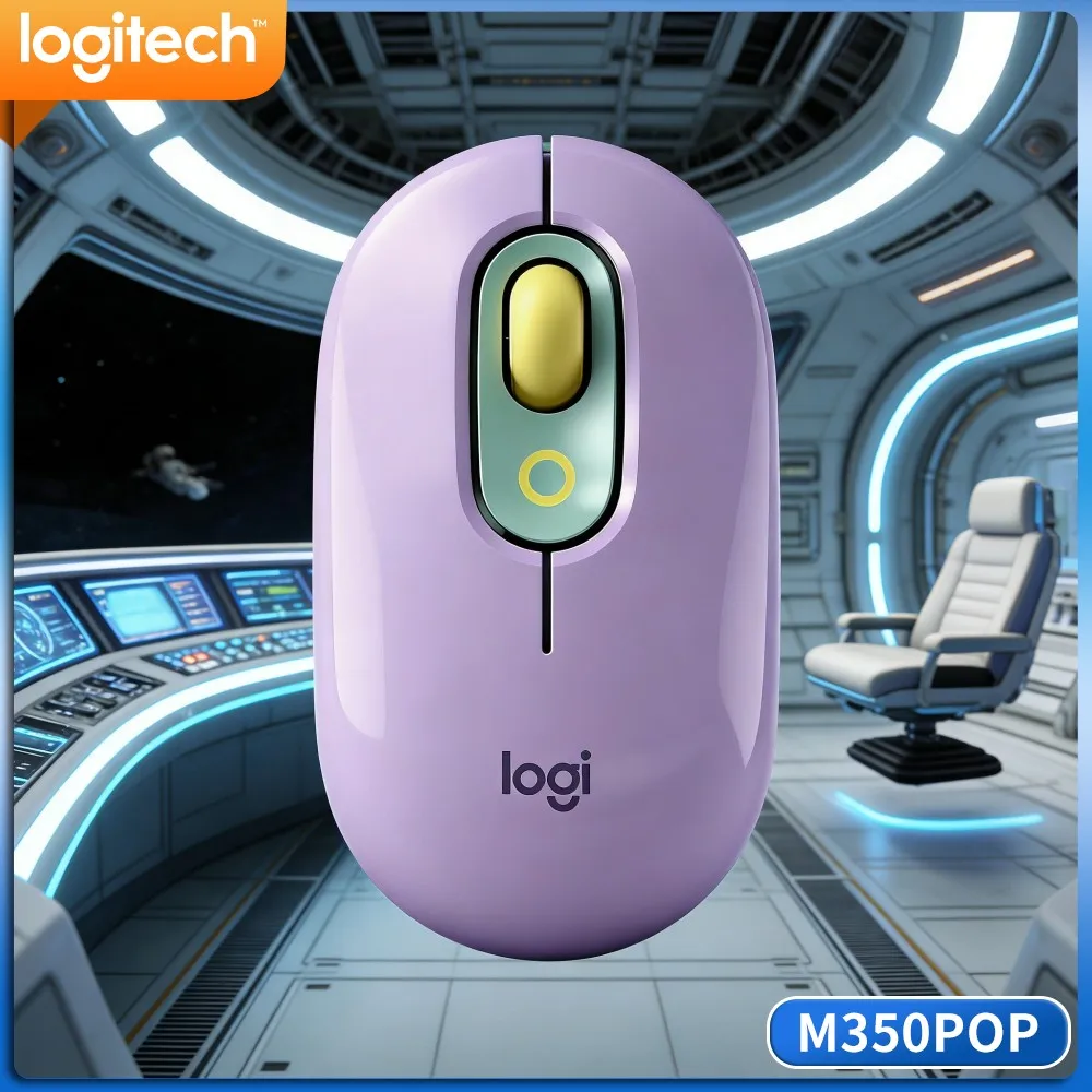 Logitech M350 POP Wireless Mouse 3 Buttons Optical Sensor Slim Design Quiet Ideal For Mini Laptop And Compact Desktop Computer