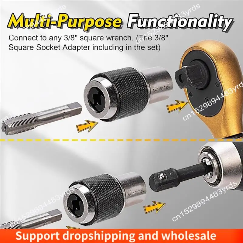 

AA86 Tap Socket Set, 3PCS Tap Extractor Tool With Adjustable Jaws,Tap Sockets With A 3/8Inch Socket Adapter For Taps ,Reamers