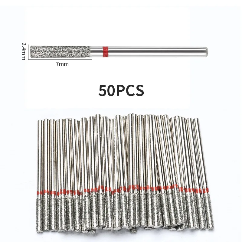 50PCS Diamond Nail Drill Bits Set Stainless Steel Manicure Pedicure Cuticle Removal Polishing Grinding Heads For Electric File
