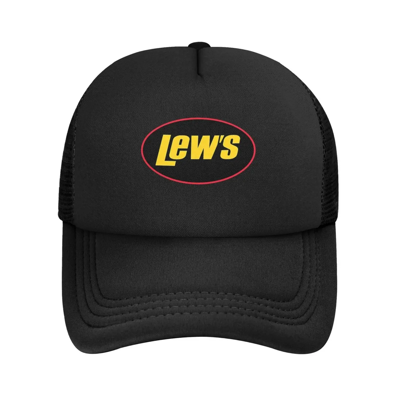 1pc Lew'S Rod Reels Bass Fishing Mesh Baseball Cap - Men'S Unisex, Breathable, Sun-Protective, Adjustable Trucker Hat With 