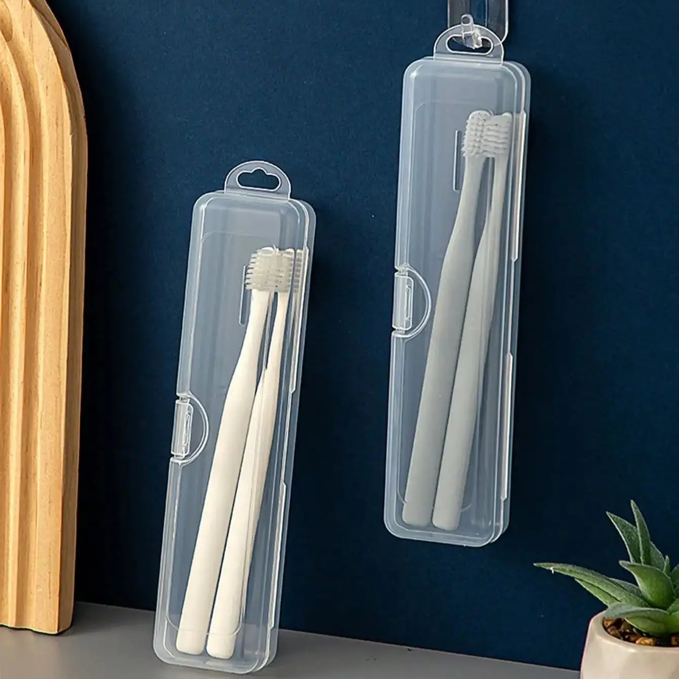 Travel and Business Portable Transparent Toothbrush Box Electric Toothbrush Breathable Long Term Flip Storage Box