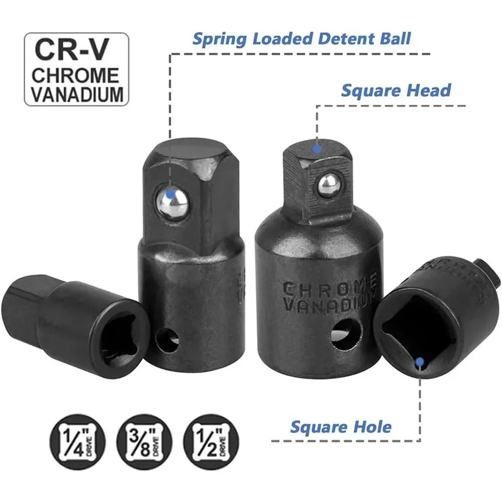 Socket Convertor Adaptor 1/2 To 3/8 3/8 To 1/4 3/4 To 1/2 Air Wrench Joints Ratchet Drive Adapter Socket Adaptor Repair Tools