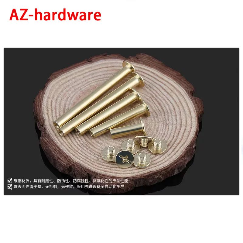 plated daughter ledger screw, book screw, album butt joint menu screw, lock screw M5 50Pcs