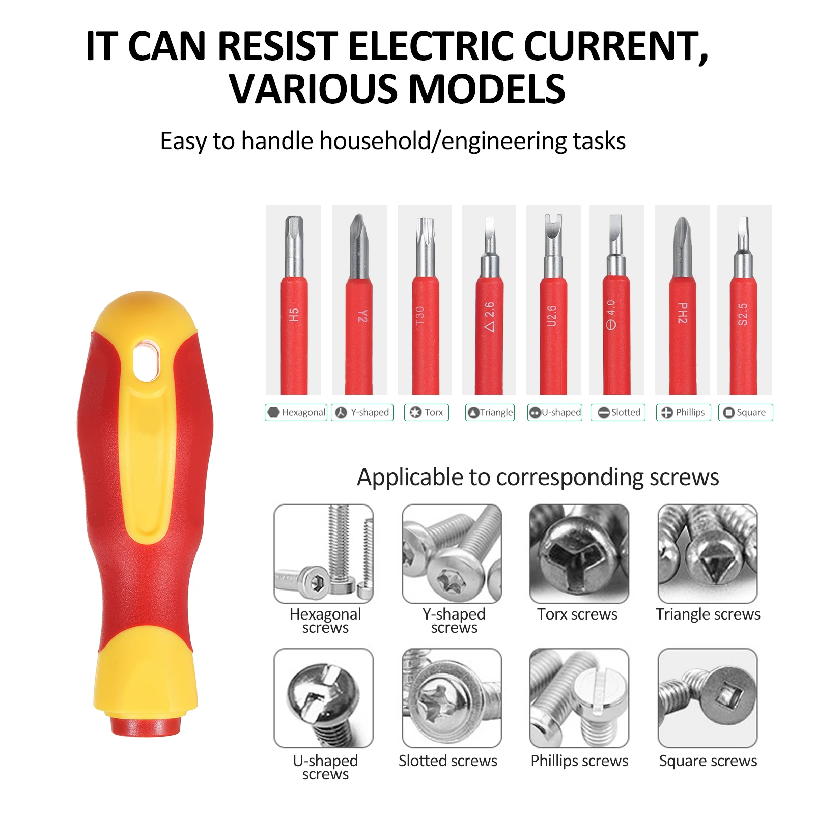 

Insulated Screwdriver Set 12Pcs Double-Ended Insulated Screwdriver Tool with Non-Slip Handle All-in-One Screwdriver Set