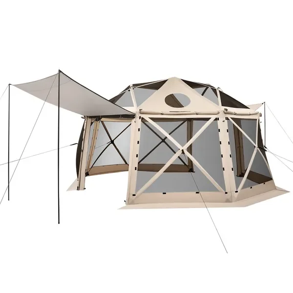 

Палатка-шатер up Gazebo Screen Tent, 15 x 15 футов, 13-сторонняя сферическая палатка для кемпинга со съемной крышей и сумкой для переноски