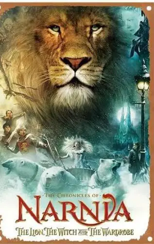 Panneau en métal de la bande originale du film NARNIA LE LION LA SORCIÈRE ET LA GARDES-ROBES, signe artistique de film et de livre