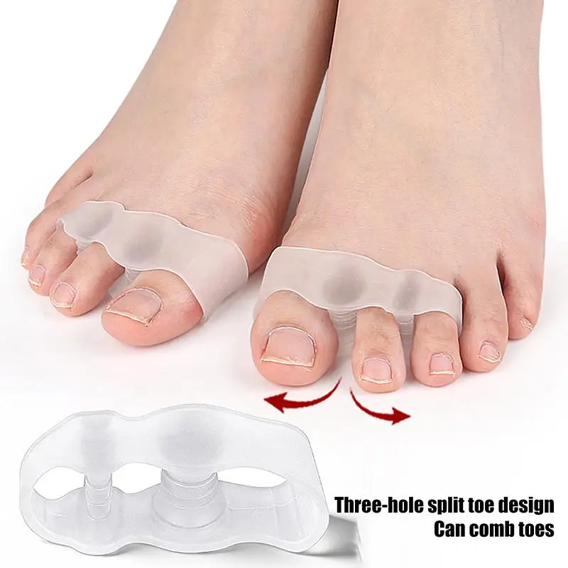 Gel 3 Toe Separator Bunion Corrector for Overlapping Toes Orthopedic Foot Pain Relief for Daily Activities