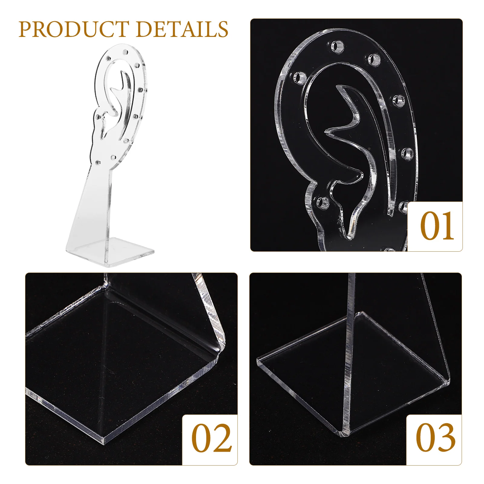 

4pcs Earring Display Stand Earring Display Holder Foldable Jewelry Organizer 9 Holes Ear Shape Holder For Storage