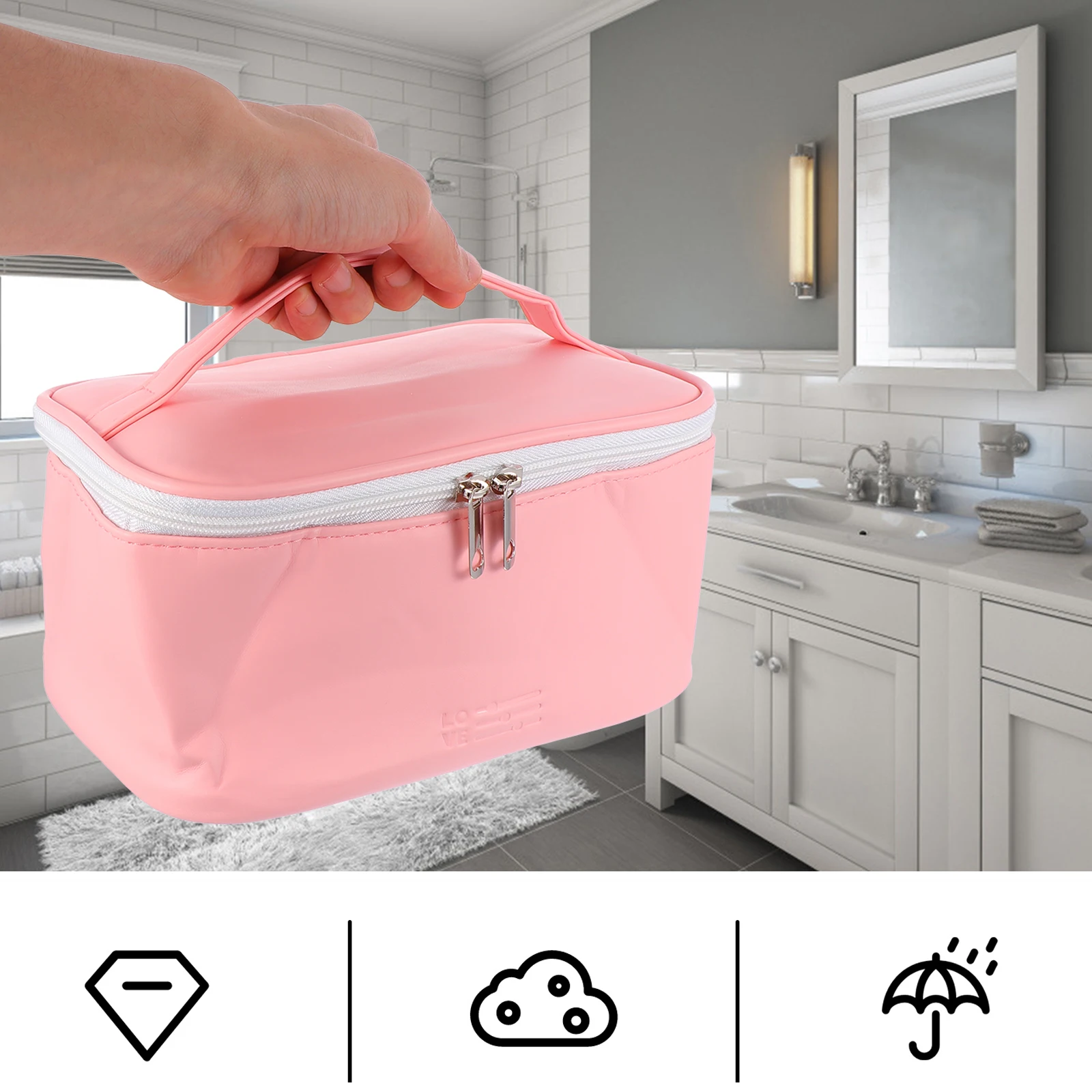 

1pc Waterproof Bag Large Capacity Portable Toiletry Organizer For Travel Makeup Storage Container Wash Pouch