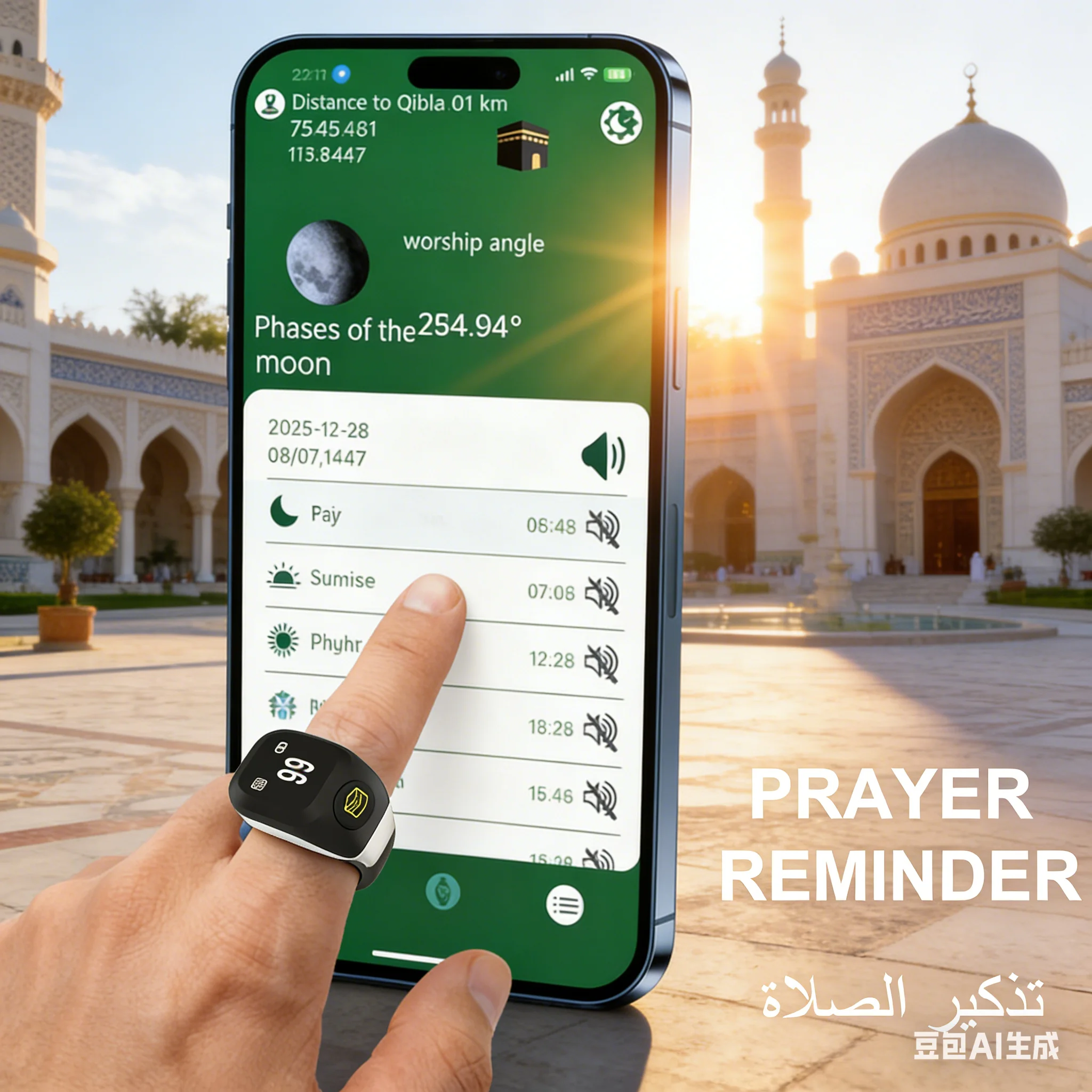 

Умное кольцо-счетчик для зикра: цифровой таймер-напоминание для ежедневных молитв, электронный счетчик времени, кликер, аксессуары для умных колец