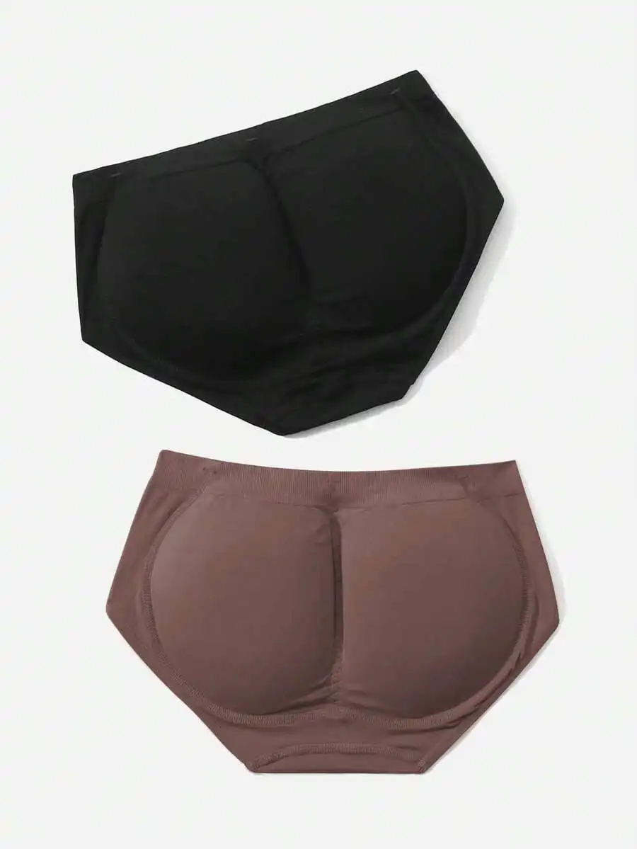 2pcs Women Shapewear Set With Hip Pads And Triangle Panties