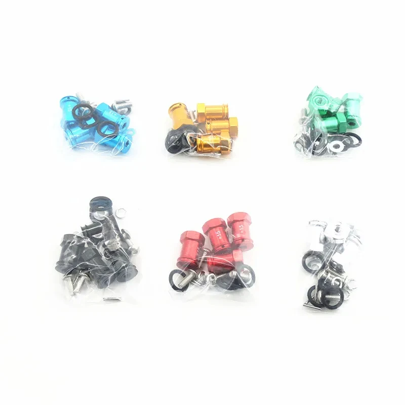 Juego de adaptadores hexagonales de rueda de 15MM, piezas de coche RC de aluminio para Traxxas 1/16 Mini E Revo, combinador de bajo centro de gravedad modificado de cuerpo ancho