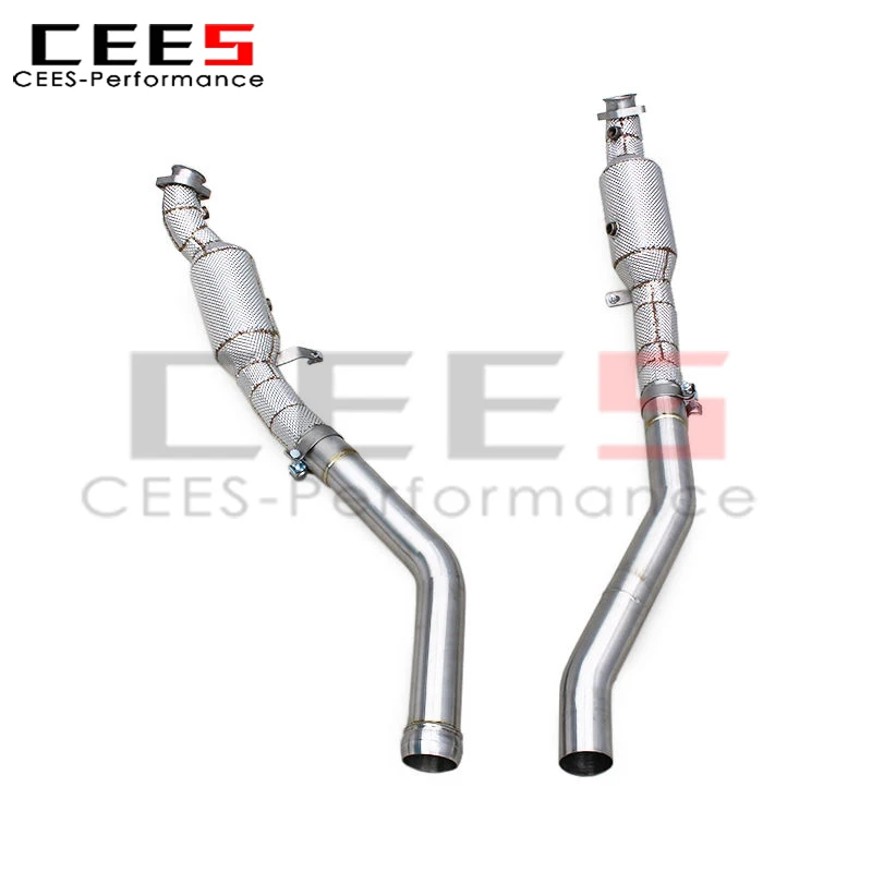Tubo de bajada CEES Turbo para mercedes-benz ML63 AMG W164/M156 6.2L 2007-2011 tubo de bajada de escape de coche deportivo con cabezal de calle catalizador