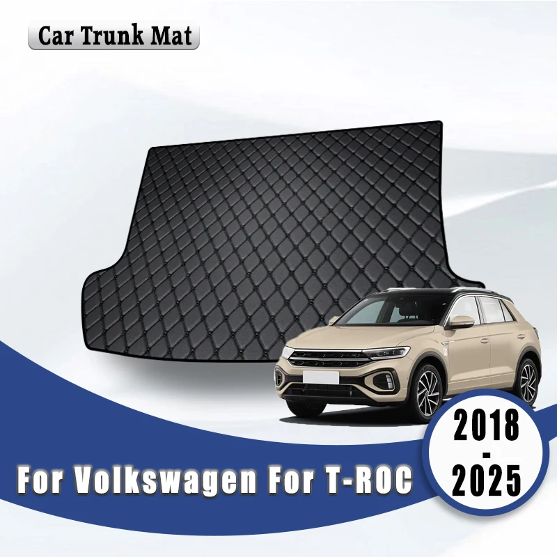 Tapete de porta-malas de carro para volkswagen vw T-ROC 2025 2024 2023 2022 2021 2020 2019 2018, textura premium anti-mudança acessórios de bandeja de carga