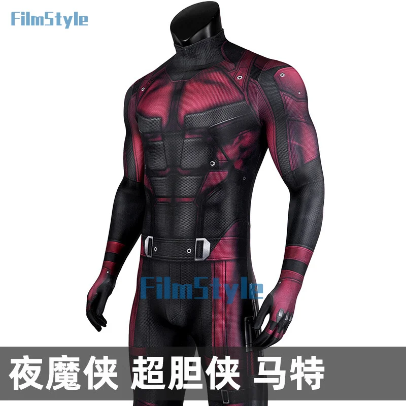 Demolidor Cosplay Traje para o Halloween, Matt Murdock, Super-herói, 3D Impresso Spandex, Ternos Zentai, Cosplay