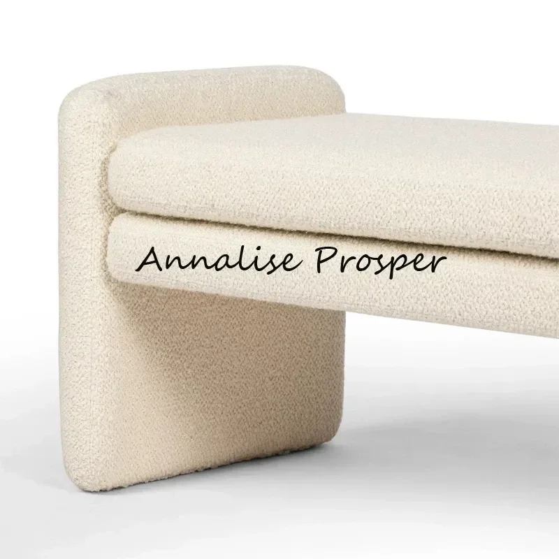 Nordic Simple Fabric Sofa Stool Modern Cream Style Cloakroom Bench Entryway Shoe Changing Footstool Living Room Furniture