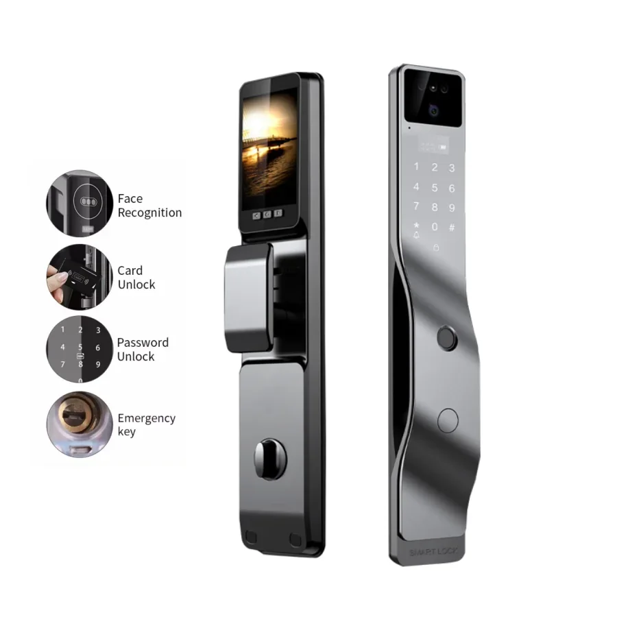 OEM Factory Smart Door Digital Lock Full Automatic Fingerprint Tuya App Face Recognition Home Security Smart Door Lock