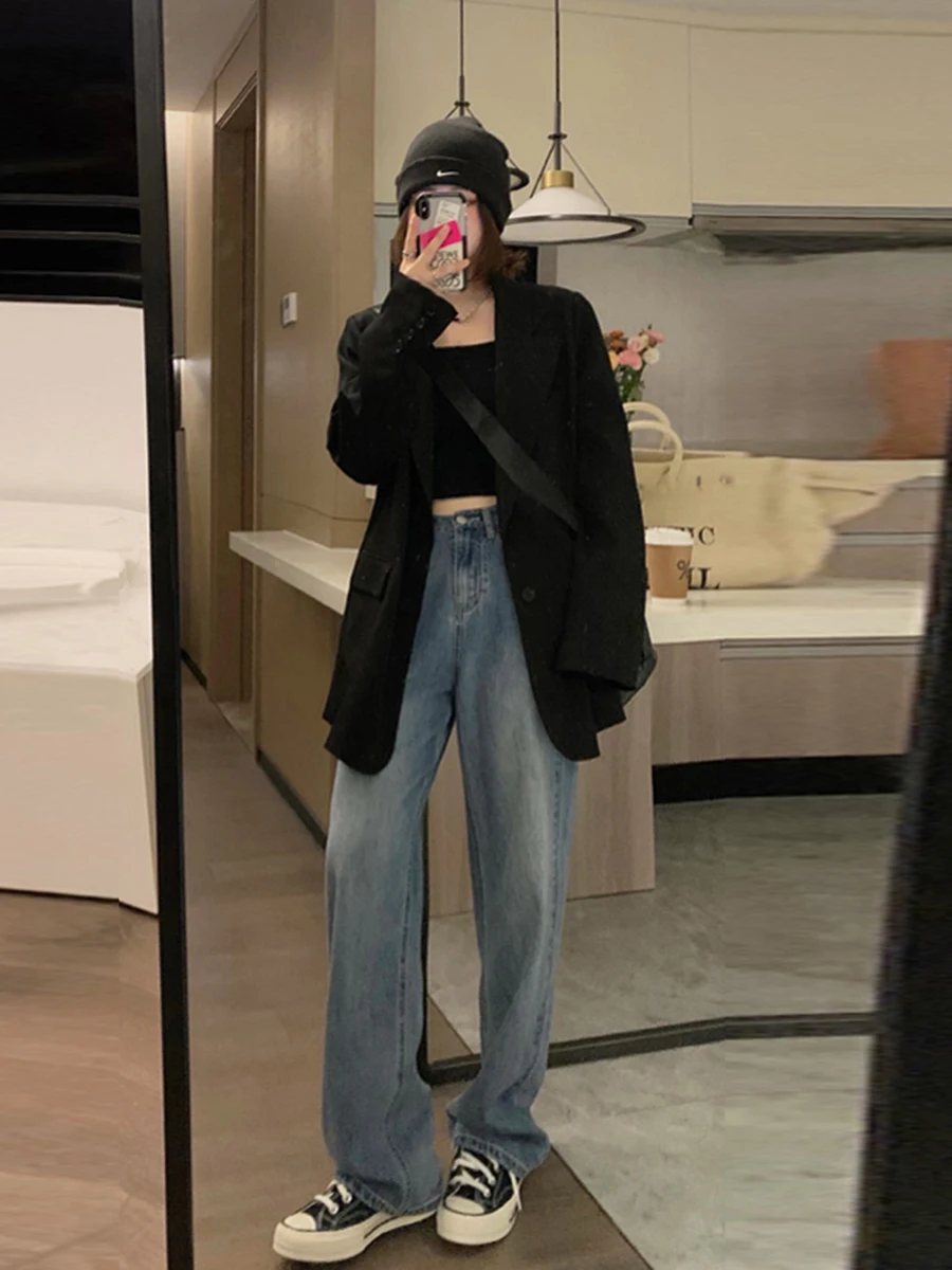 Casual Chic Small Suit Jacket Women's Elegant Autumn Fashion  New Style Commute Style Long Sleeve Loose Fit Pure Color
