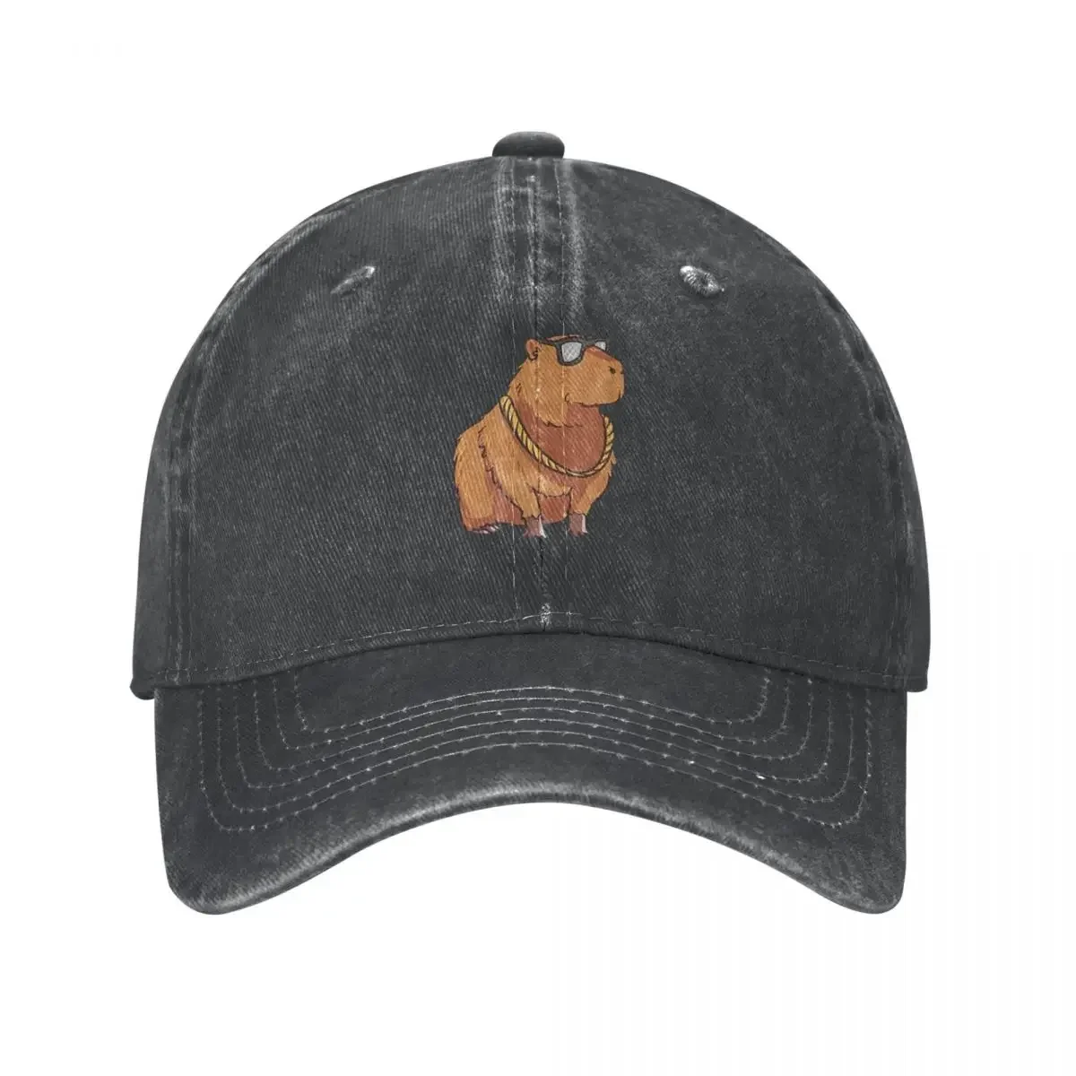 Capybara Glasses Denim Baseball Cap Ok I Pull Up Unisex Print Hip Hop Hats Spring Streetwear Sport High Quality Baseball Caps