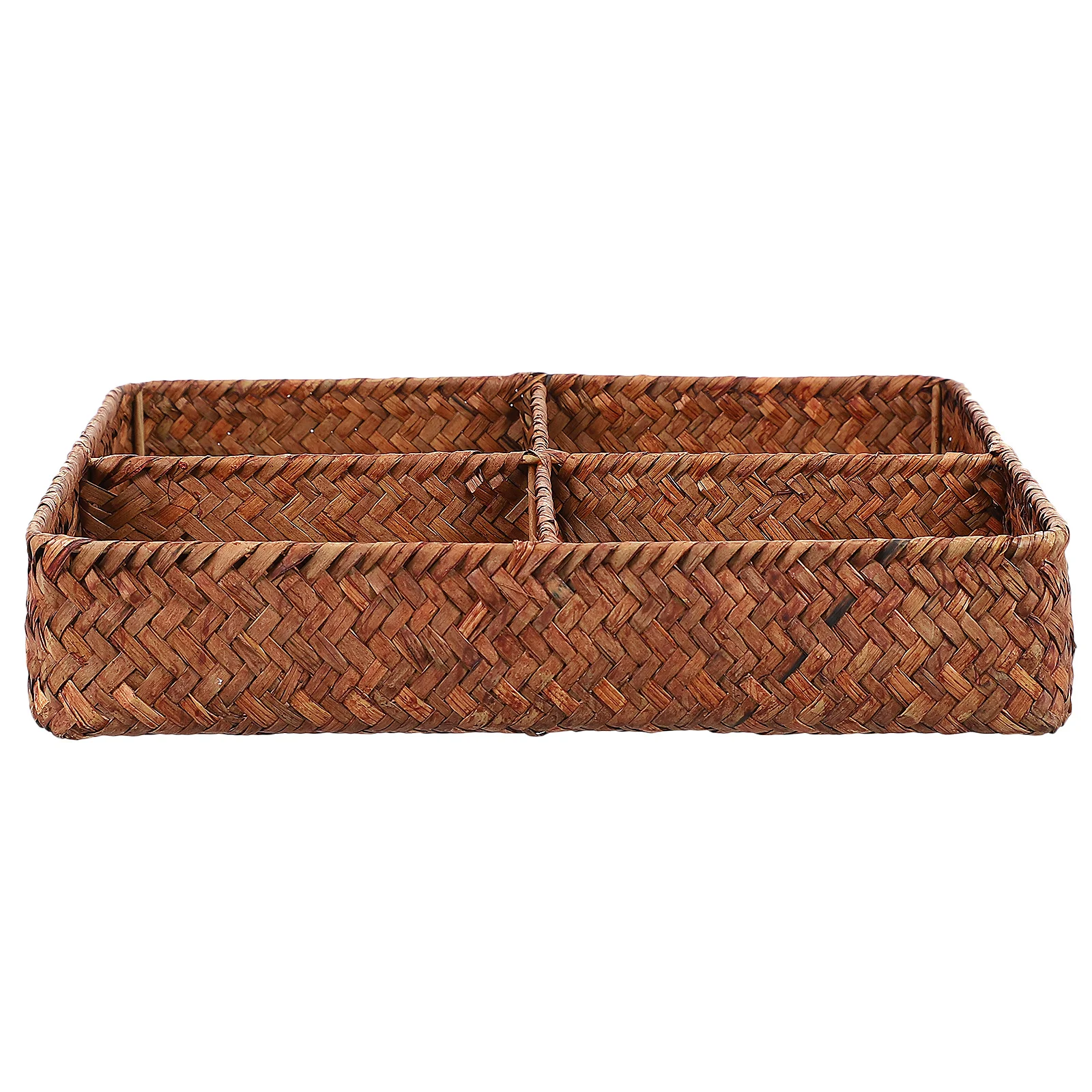 

1Pcs Tea Table Storage Basket Four Compartment Woven Design for Fruit and Home Organization Multi-Function Household