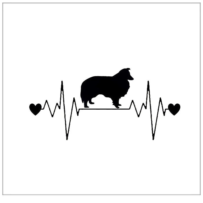 20.3cm*9.8cm Sheltie Heartbeat Lifeline Shetland Sheepdog Funny Vinyl Decal Sticker Car Stickers Window