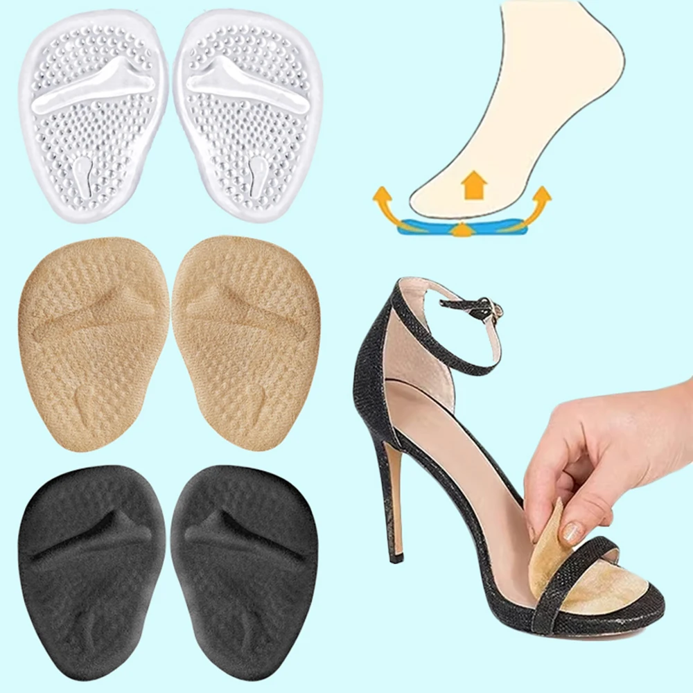 Silicone Gel Insoles for Women Shoes High Heels Sandals Non-slip Foot Pain Relief Half Sole Pads Insert Forefoot Cushion Insole