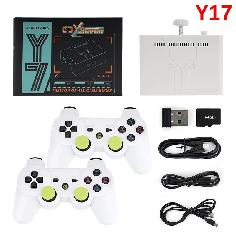 Bestseller Y7 TvGame Console Dual System Set Top Box 64gb Tf Card Dual Wireless Charging Gamepads For Psp Arcade 3d Retro Gaming