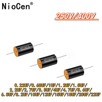 (2 adet) ses kondansatör MXP Audiophile frekans-bölünmüş bölücü 250V/400V 0.22UF 0.68UF 1.5UF 2.2UF 4.7UF 6.8UF 10UF 18UF 22UF