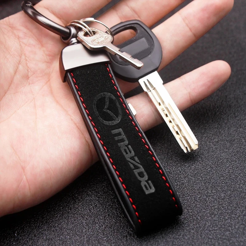 Leder-Autoschlüsselanhänger Metall-Leder Mazda 2 3 5 6 Cx5 Cx9 Cx7 Cx4 Cx3 Cx30 Mx5 Mx3 Bk Zubehör Auto-Styling – Detail 7