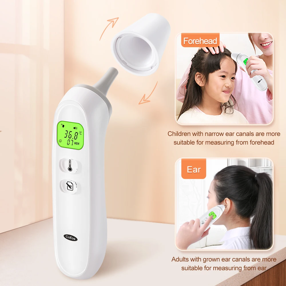 Cofoe Digital Infrared Fever Thermometer Medical Household  Infant Adult Forehead Non-contact Body Temperature Ear Thermometer