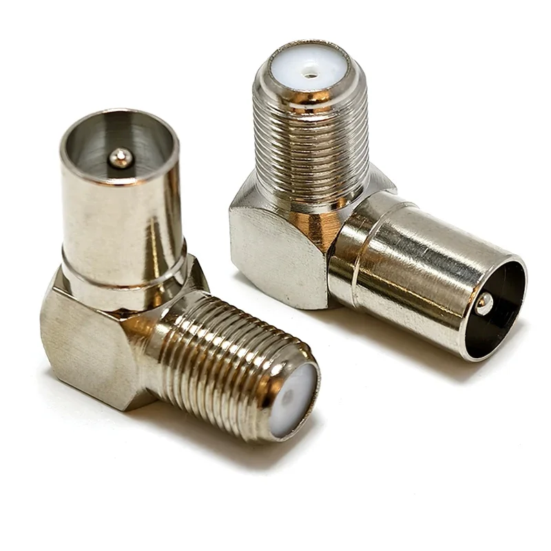 1/5/10PCS 90 Degree Right Angled Cable Connector TV Aerial RF Coaxial F Female to TV Male Plug to Female Socket