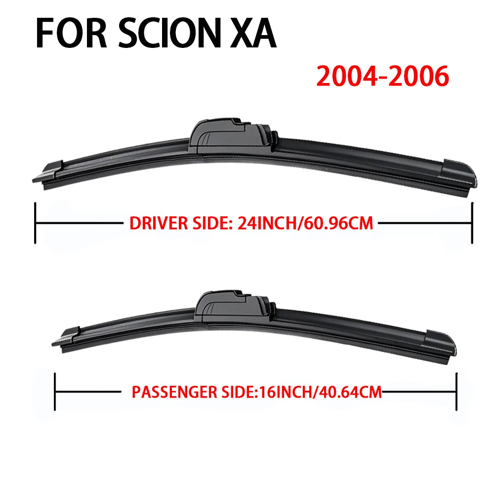 ل Scion xA 2004-2006 24 ''+ 16'' ممسحة السيارة شفرة المساحات الأمامية صالح U هوك الذراع الزجاج الأمامي شفرات ممسحة السيارات #2