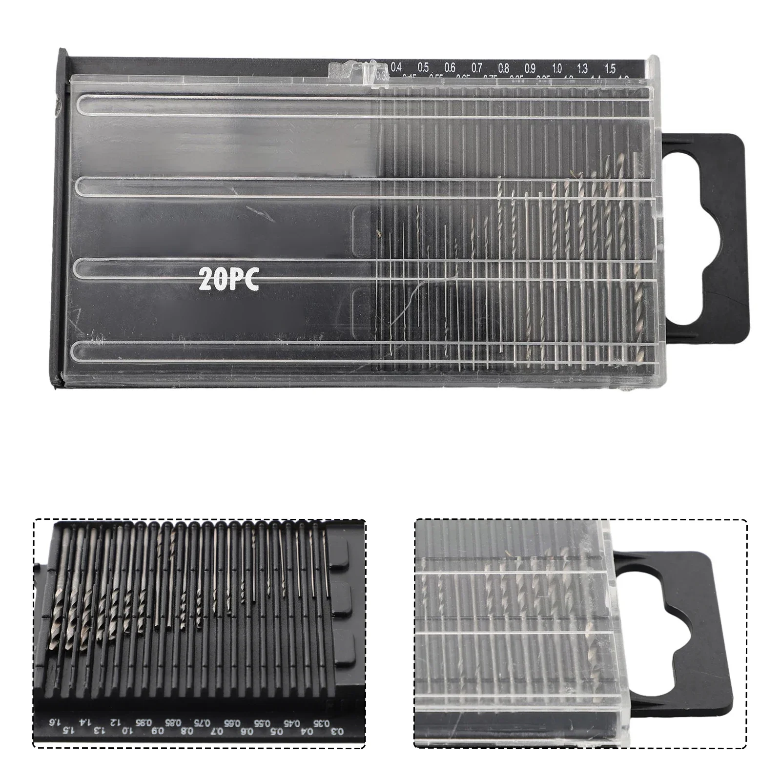 أعلى جودة مجموعة لقمة مثقاب 0.3 مللي متر-1.6 مللي متر 20 قطعة/المجموعة اكسسوارات بت أدوات حلزونية الحفر HSS البسيطة للحفر عالي السرعة