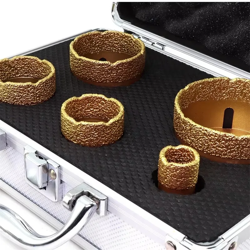 1Set 20/35/40/50/68mm Diamond Core Drill Bits Set Hole Saw Kit Vacuum Brazed Tile Cutter for Porcelain Granite Marble Stone