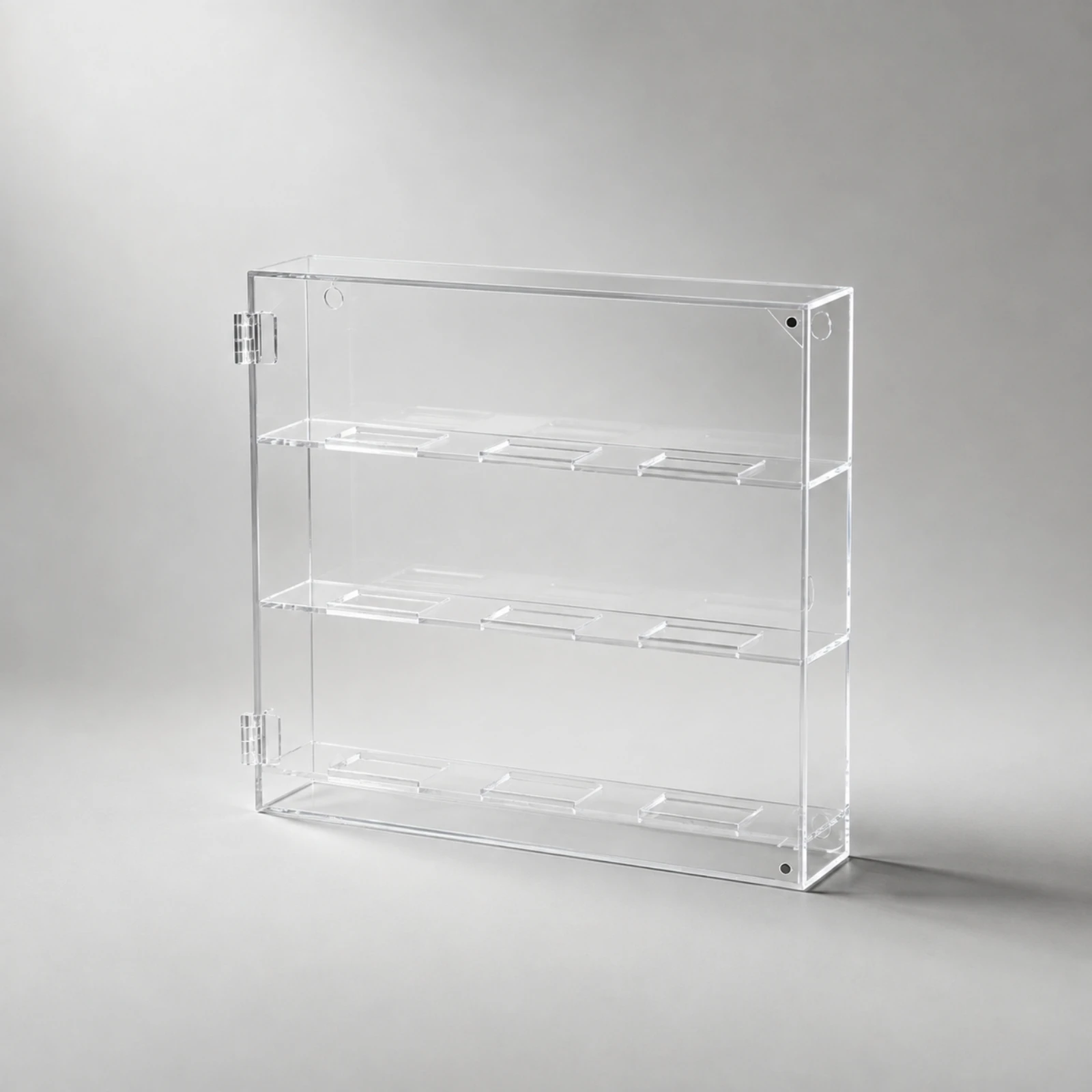 Wall-Mounted Display Cabinet Safeguarding Clear Acrylic Hockey Puck Display Cabinet with Shelves