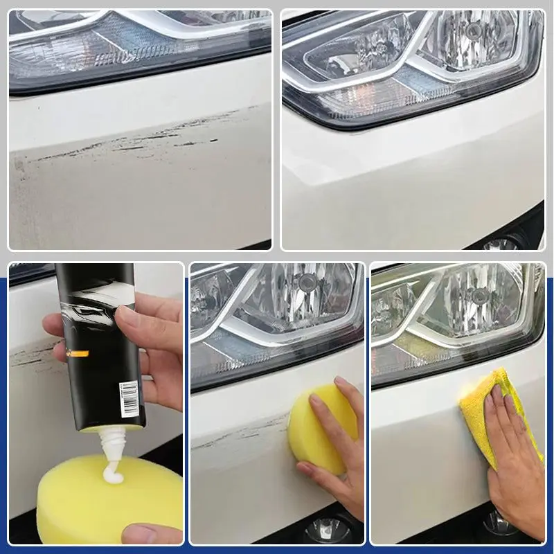 Car Scratch Removal Cream Car Polishing Paste with Sponge Car Scratch Wax Repair Tool, Car Paint Polishing Wax Paint Care Kit