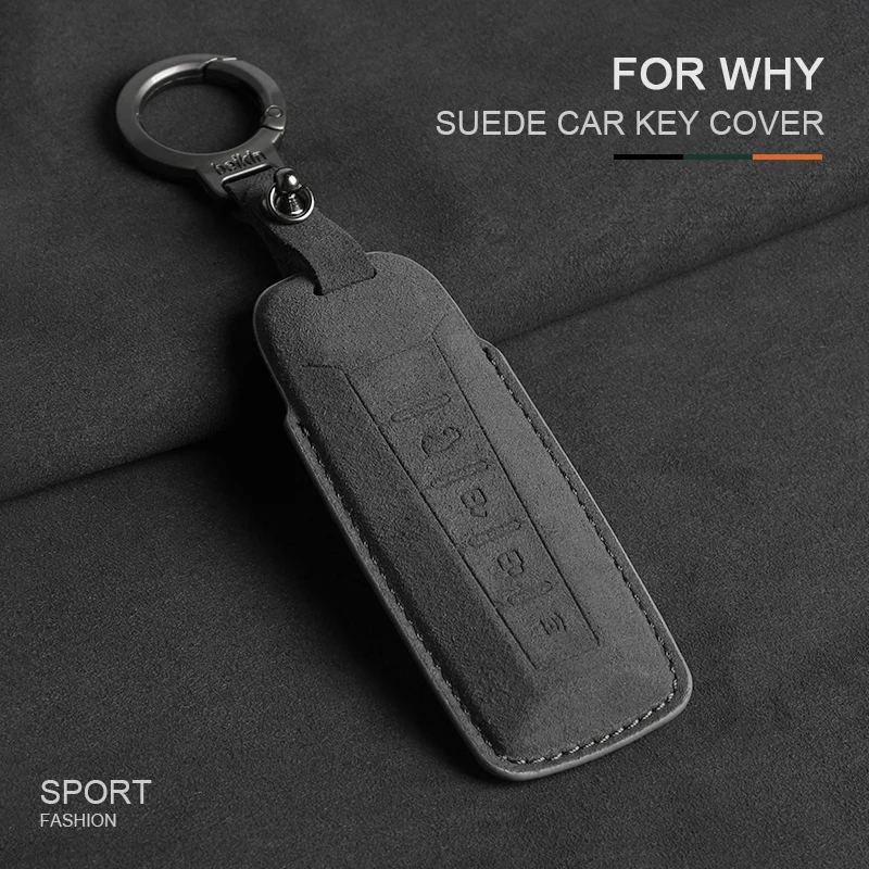 

4 Buttons Suede Car Key Case Protector Cover Shell Keychain For Great Wall GWM WEY Coffee01 Coffee02 WEY-X WEY-S WEY-GT VV7 GT