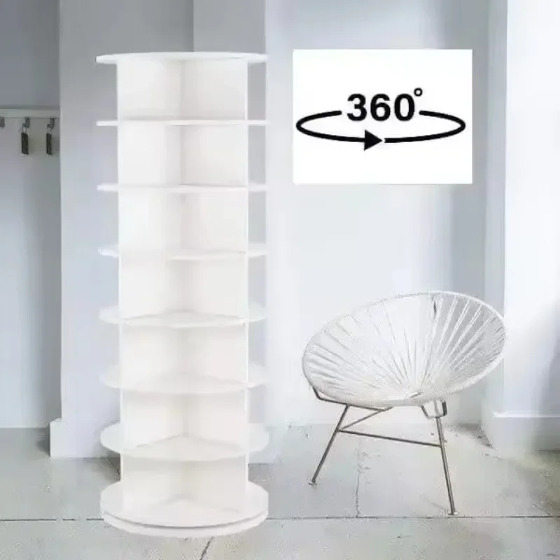 3 Layers 360 Degree Custom  Smart Rotating Storage Shoes Rack Box Cabinet Organizer For Home