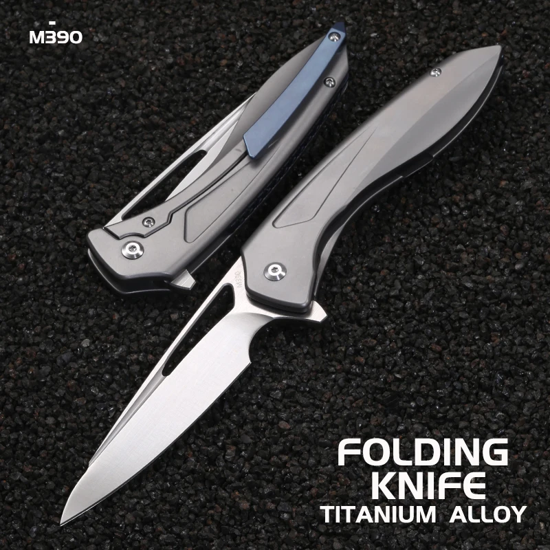 Titanium alloy folding knife EDC folding knife, multi-purpose travel knife, mostly used for self-defense cutting, gifts