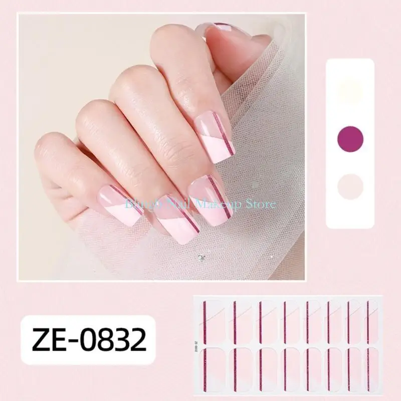 28TA French Tip Gels Strips Selff-Adhesive Sticker Art Decoration