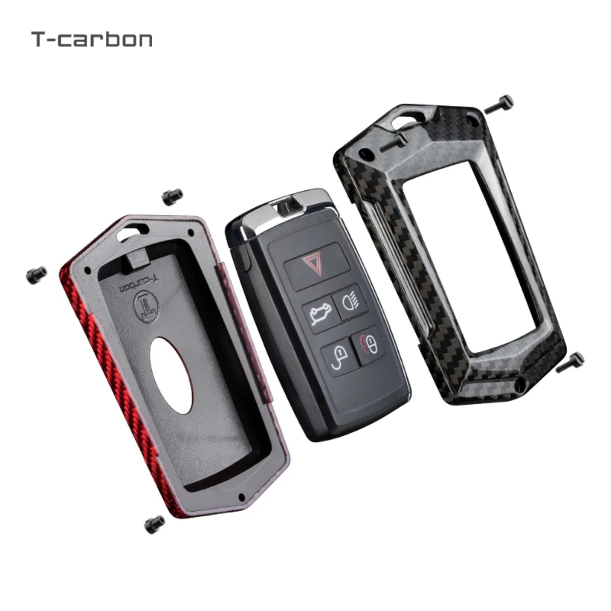 Carbon Fiber Car Key Case Cover For Land Rover Range Rover Sport Evoque Freelander2 Jaguar XF XJ XJL XE C-X16 T-carbon Keychain