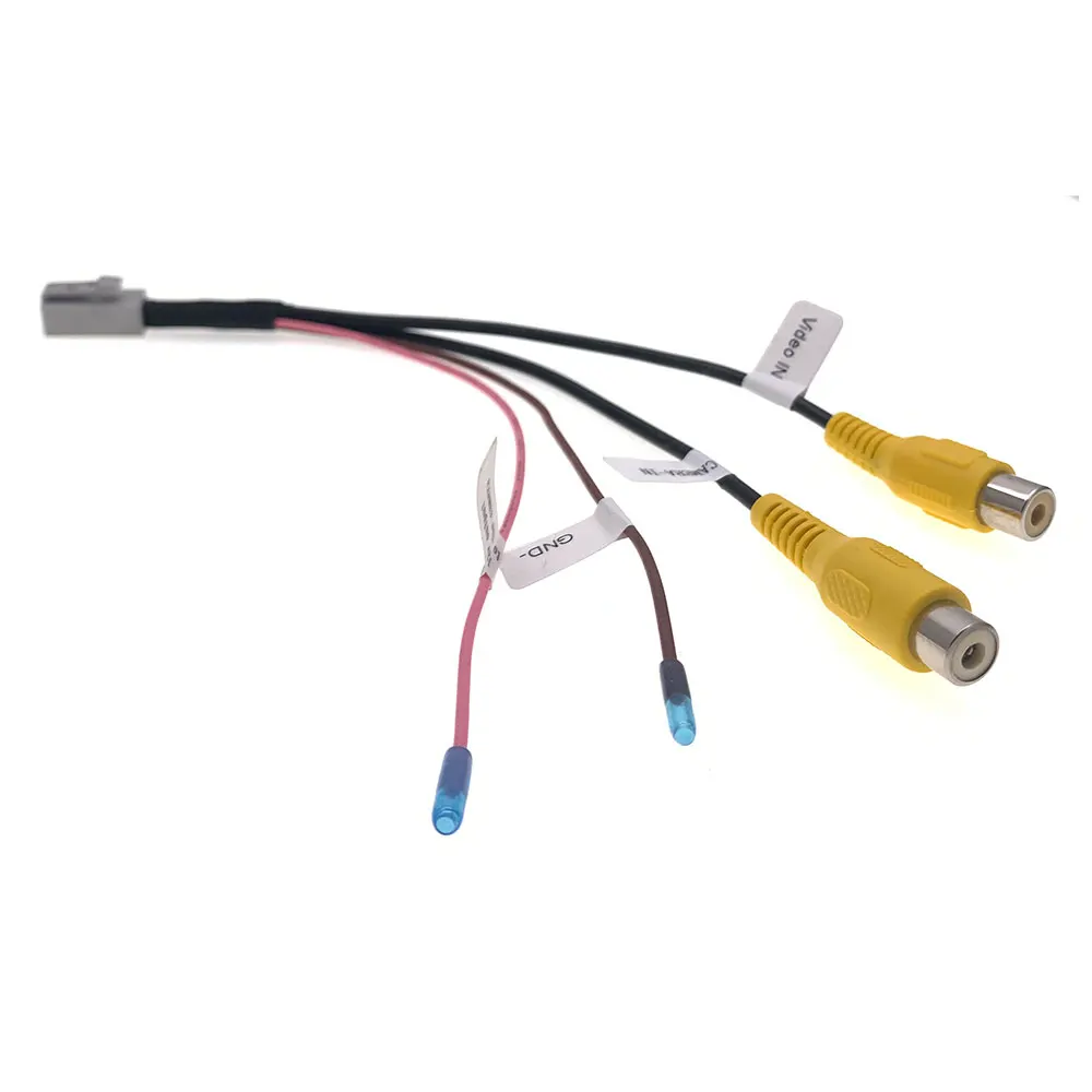 6 Pin Car Radio Unlock Front And Rear Camera RCA Wire Harness Cable Adapter Wiring Connector Android Player