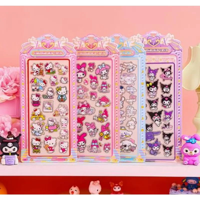 สติกเกอร์อะคริลิคตกแต่งลายการ์ตูนซานริโอ้ ปี 2025 สติกเกอร์สร้างสรรค์สำหรับเด็ก สมุดภาพ วัสดุตกแต่งฉาก