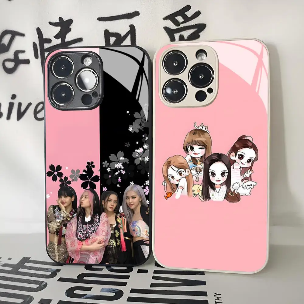 Чехол для телефона Jisoo Jennie Rose Lisa для Iphone 16, 15, 14, 12, 11, 13 Pro Max Mini X Xr Xs Se 8, стеклянная крышка Puls Чехол для телефона Jisoo Jennie Rose Lisa для Iphone 16, 15, 14, 12, 11, 13 Pro Max Mini X Xr Xs Se 8, стеклянная крышка Puls