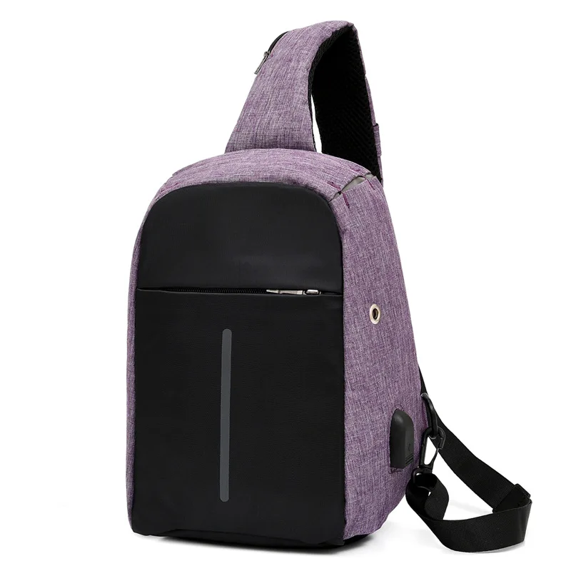 Fashion Men's Chest Bag High Quality Waterproof Men Cross Body Shoulder Bag With USB Charging Multi-pocket Messenger Bags